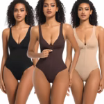 Full view of seamless invisible zip up bodysuit