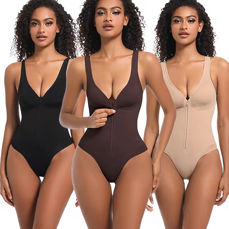 1.avif Full view of seamless invisible zip up bodysuit