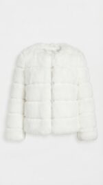 Chaqueta corta de pelo sintético a capas para mujer - vista 18