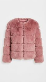 Chaqueta corta de pelo sintético a capas para mujer - vista 20