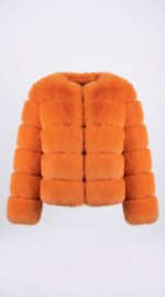 Chaqueta corta de pelo sintético a capas para mujer - vista 14