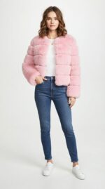 Chaqueta corta de pelo sintético a capas para mujer - vista 6