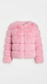Chaqueta corta de pelo sintético a capas para mujer - vista 24
