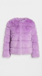 Chaqueta corta de pelo sintético a capas para mujer - vista 26