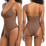 Zipper detail of seamless invisible zip up bodysuit