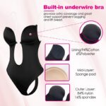 backless plunge shapewear bodysuit thong detail