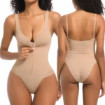 Fabric texture of seamless invisible zip up bodysuit
