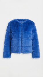 Chaqueta corta de pelo sintético a capas para mujer - vista 17