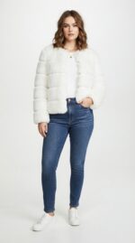 Chaqueta corta de pelo sintético a capas para mujer - vista 5