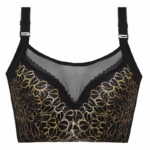 Tanga de encaje floral con cordones (paquete de 6) en negro - vista lateral