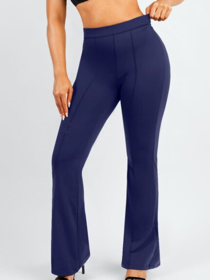 Pantalón acampanado moldeador azul vista frontal