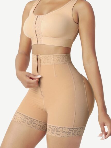 Short moldeador con cremallera vista frontal